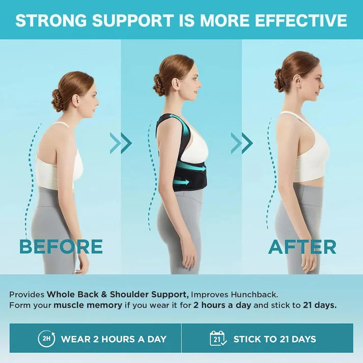 Posture Corrector Back Support Belt for back pain relief | Improve Sitting & Standing posture| Lightweight, Comfortable & Breathable