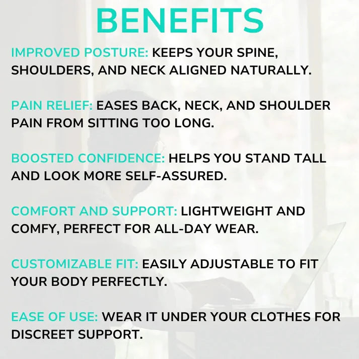 Posture Corrector Back Support Belt for back pain relief | Improve Sitting & Standing posture| Lightweight, Comfortable & Breathable